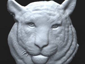siberian tiger head relief 3D Print Model