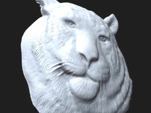 siberian tiger head relief 3D Print Model