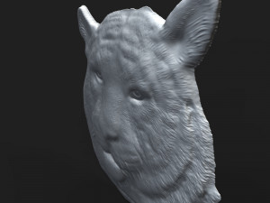 siberian tiger head relief 3D-printmodel