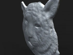 siberian tiger head relief 3D Print Model