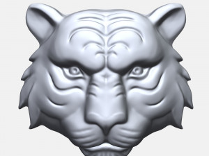 tiger face bas relief 3D Print Model