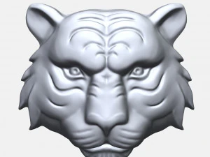 bas relief visage de tigre Modèles 3D en vedette