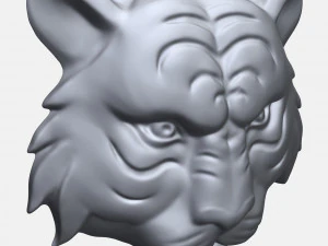 bas relief visage de tigre Modèles 3D en vedette