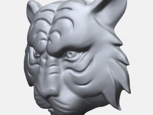 tiger face bas relief 3D-printmodel