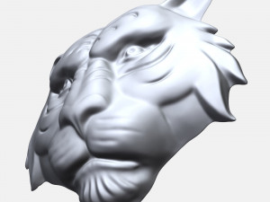 tiger face bas relief 3D-printmodel