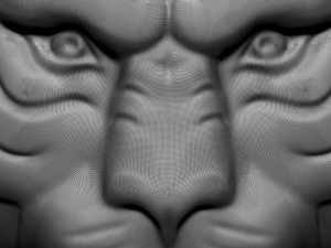 tiger face bas relief 3D-printmodel