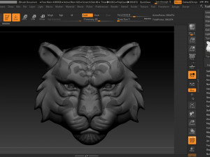 tiger face bas relief 3D-printmodel