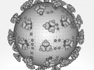 coronavirus sars-cov-2 virion - covid-19 - ncov-2019 - printable 3D-Druckmodell