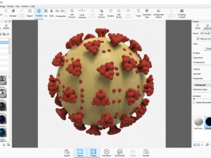 coronavirus sars-cov-2 virion - covid-19 - ncov-2019 - printable 3D-Druckmodell
