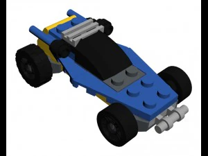 lego 4949 buggy azul Modelo 3D