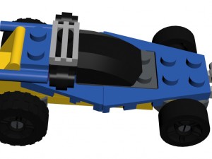 lego 4949 blue buggy 3D Model