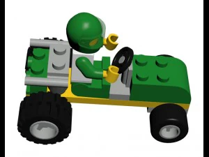 lego 6707 green buggy 3D Model