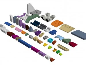 Original Lego Teile Nr. 1 3D Modell