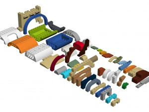 piezas originales lego n&ordm; 1 Modelo 3D
