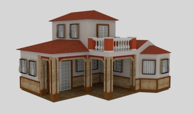 big house 3D Model .c4d .max .obj .3ds .fbx .stl .blend