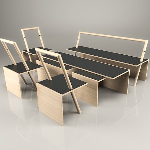 table and chair Model 3D .c4d .max .obj .3ds .fbx .stl .blend 