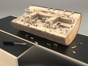wood hotel 3D Model
