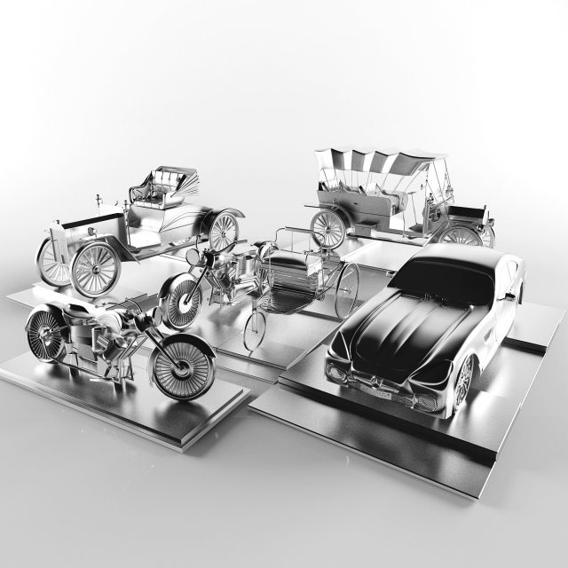 group of cars 3D मॉडल .c4d .max .obj .3ds .fbx .stl .blend 