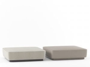 modern wood ottoman 3D Model