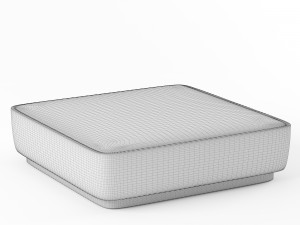modern wood ottoman 3D Model