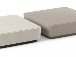 modern wood ottoman 3D Model