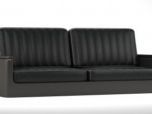 black leather sofa 3D Модель