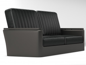 black leather sofa 3D Модель