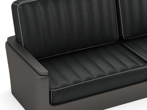 black leather sofa 3D Модель