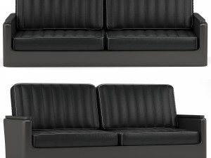 black leather sofa 3D Model