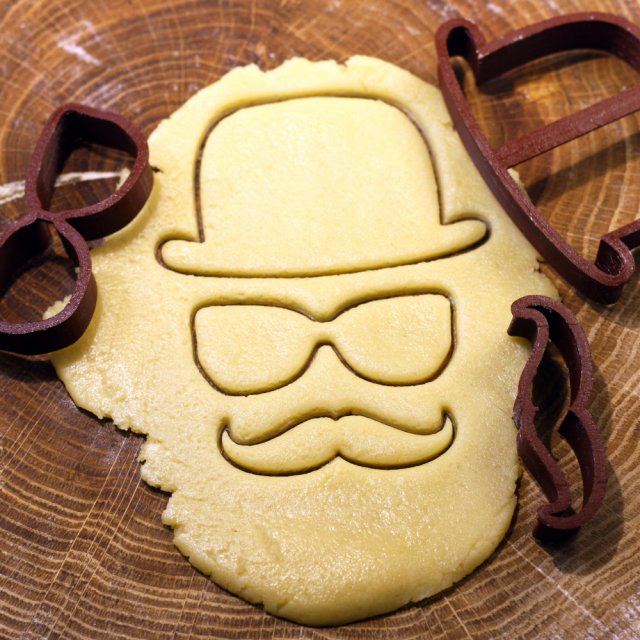 set hat glasses mustache cookie cutter for professional 3D Druckmodell .c4d .max .obj .3ds .fbx .stl .blend 