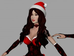 Ragazza di Babbo Natale Modello 3D
