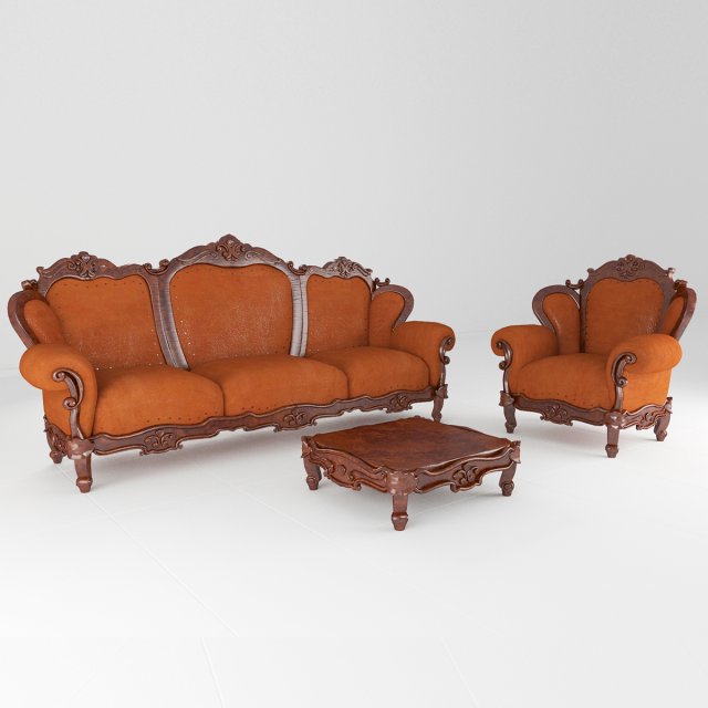 baroque furniture Modello 3D .c4d .max .obj .3ds .fbx .stl .blend 