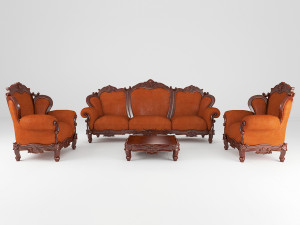 baroque furniture Modello 3D