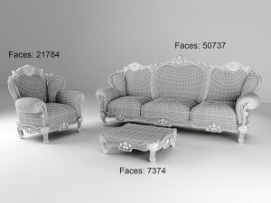 baroque furniture Modello 3D