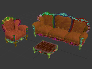 baroque furniture Modello 3D