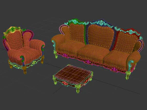 baroque furniture 3D Model