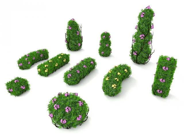 bushesflowers 3D Model .c4d .max .obj .3ds .fbx .stl .blend 