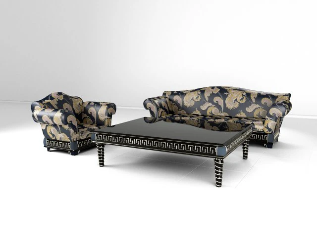 3d set divan armchair table 3D Model .c4d .max .obj .3ds .fbx .stl .blend 