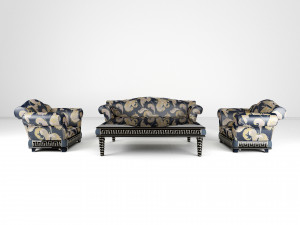3d set divan armchair table 3D मॉडल