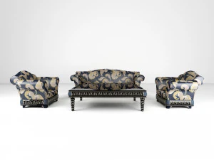 3d set divan armchair table 3D Model