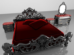 luxury bed style of gothic 3D Model