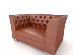 of leather armchairs 3D Model