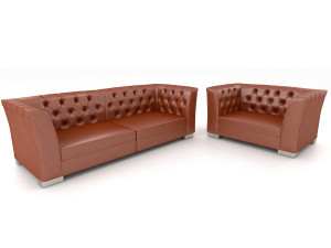 3d furniture set leather sofa and chair 3D Model