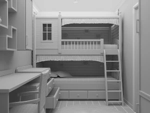 childrens bedroom model 3D Model