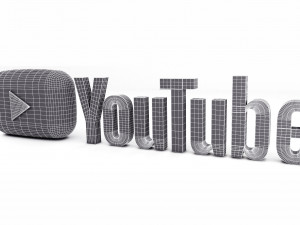 youtube logo Model 3D