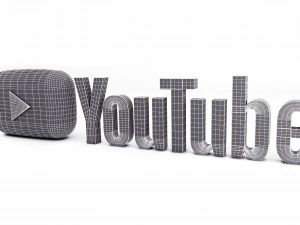 youtube logo 3D Model