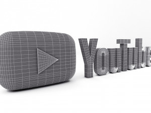 youtube logo Model 3D