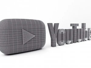 youtube logo 3D Model