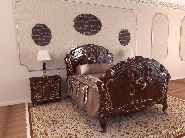 bed 89 Model 3D .c4d .max .obj .3ds .fbx .stl .blend 