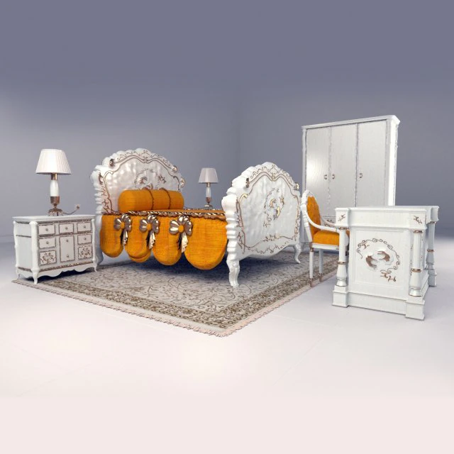 luxurysetbedroom74 3D Model .c4d .max .obj .3ds .fbx .stl .blend 
